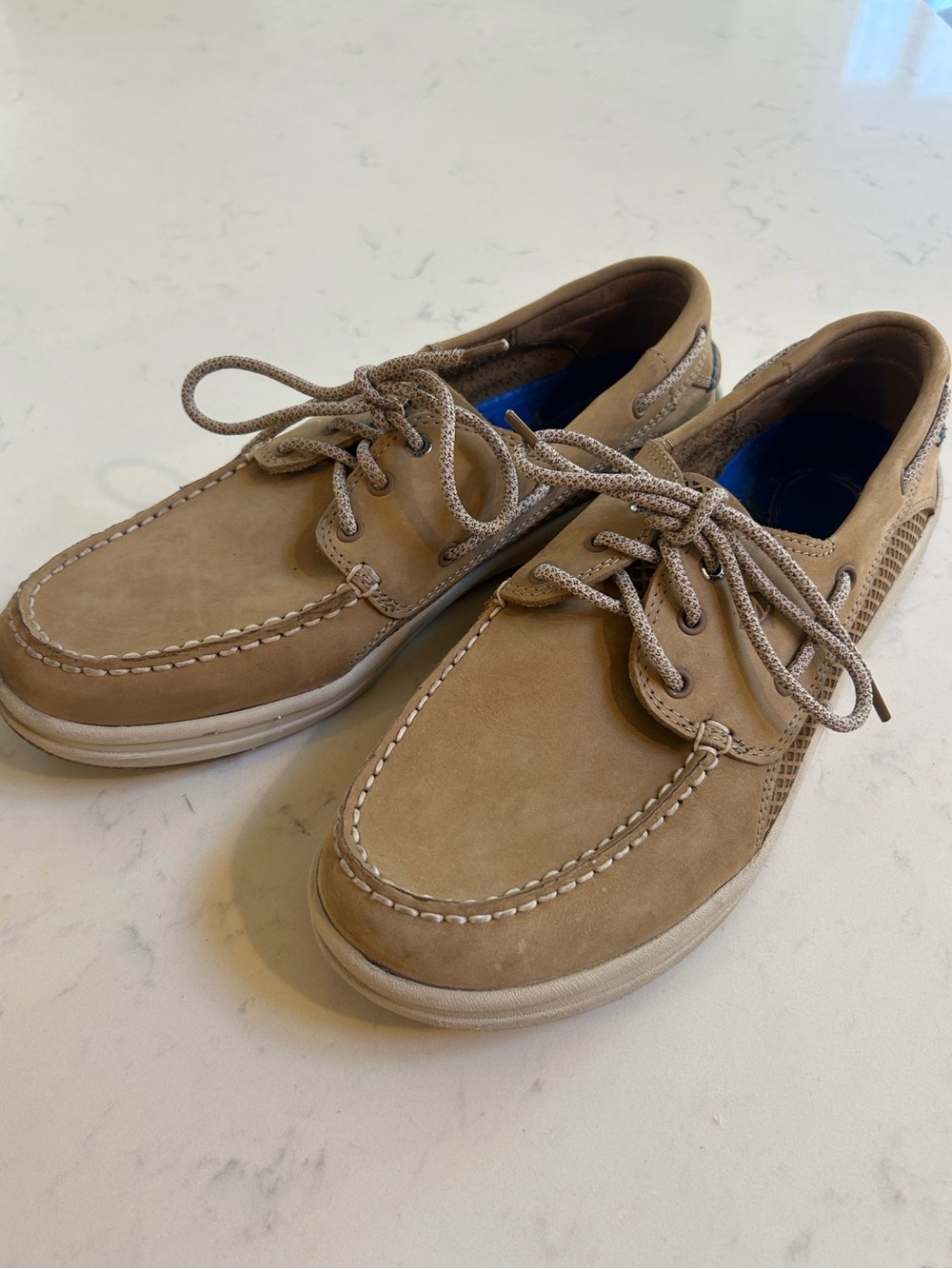 Sperry Top-Sider Men’s 10.5 M Leather Boat Shoes Tan Comfort Loafers STS14240